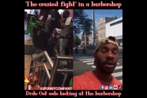 Crazy hood Fight at barbershop 💈  Dude gets caught lacking,,,, 18+💀💀💀