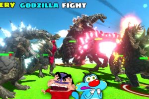 Making Every Godzilla Fight | Shinchan Oggy | Animal Revolt Battle Simulator Game | part -2