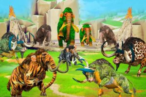 Zombie Woolly Mammoth Vs Tiger Black Mammoth Elephant Fight Buffalo's Saved By Elephant Animal Fight