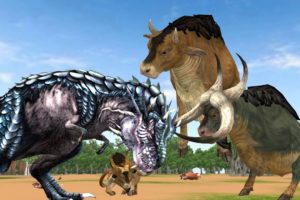 Dinosaur vs Giant Bull Fight Baby Bull Rescue Wild Animal Fight Animal Epic Battle Revenge Stories