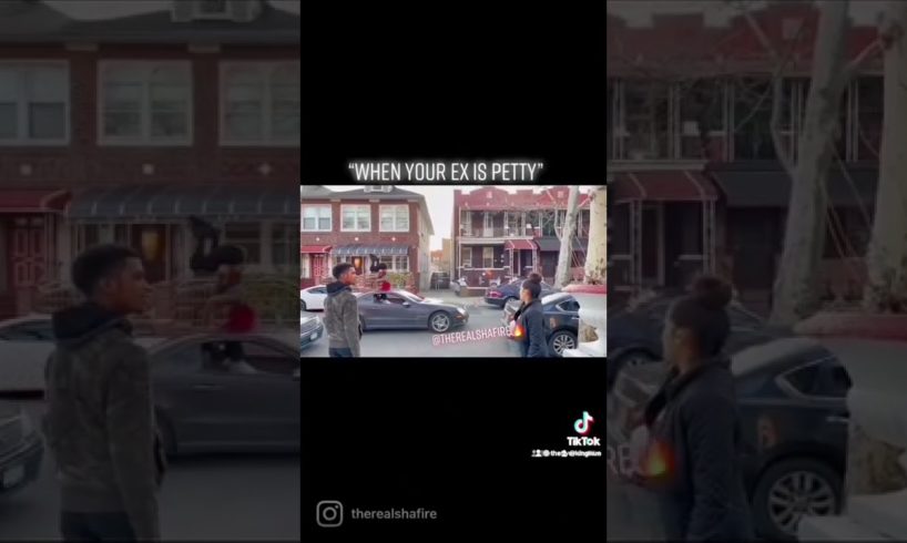 HOOD FIGHT EX SHOWS UP ON TOP OF CAR