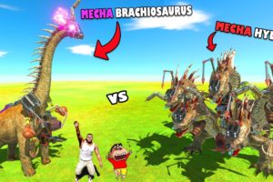 MECHA BRACHIOSAURUS vs CHOP MECHA HYDRA 🔥  Animal Revolt Battle Simulator gameplay AMAAN SHINCHAN