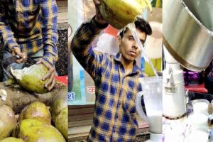 Nariyal Ka Jabai Ho Raha Hai | Famous Fresh Coconut Crush 60 Rs/ Glass | Indore Street Food