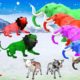 10 Zombie Lions vs Cow Cartoon Saved By Giant Woolly Elephant Animal Revolt Epic Battle Fights