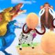 5 Giant Dinosaurs vs Big Bull Fight Cartoon Cow Rescue Saved By Woolly Mammoth Animal Fight Battle