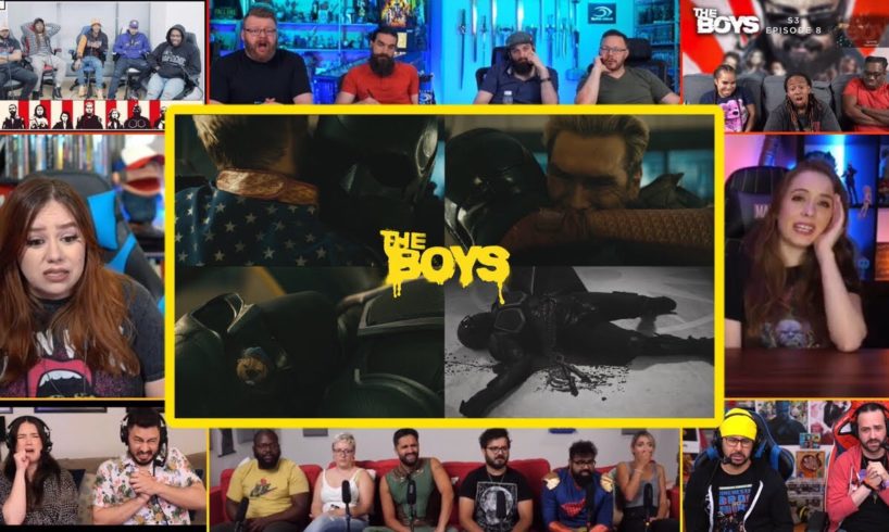 YouTubers React To Homelander Killing Black Noir | The Boys S3 Ep8 (Finale) Reaction Mashup