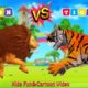 Animal Fight Cartoon- Cow Elephant Gorilla Dinosaur Buffalo Tiger Lion Wild Animal Fighting Fountain