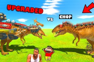 CARCHARODONTOSAURUS vs UPGRADED DINOSAUR | SHINCHAN and CHOP fight DINOSAURS 😱| 😂 Hindi ARBS AMAAN