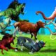 10 Zombie Hyenas vs Cow Cartoon Rescue Animal Fights Cow Saved By Woolly Mammoth Elephant Video New
