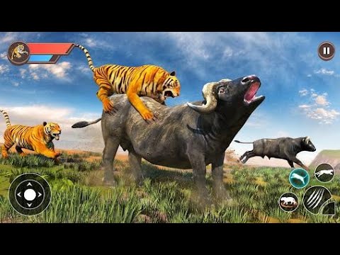 10 zombie tigers vs cow buffalo the fight,animal fights,rope hero vs cow the fight,super vs robot