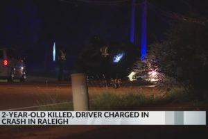 2-year-old killed, driver charged in Raleigh wreck