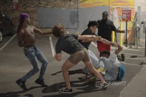 Crazy fight Street Brawl 9-3-2022 6th Street Austin TX