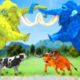 Furry Mammoth Vs Zombie Mammoth Animal Fight | Bull Attack Cow Cartoon Saved By Woolly Mammoth