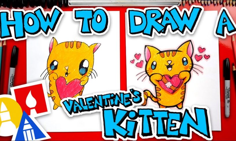 How To Draw The Cutest Valentine's Day Kitten Ever