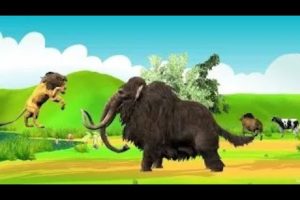 Lion vs Zombie Mammoth Monkey helped baby mammoth | Animal Fight | Mammoth saved