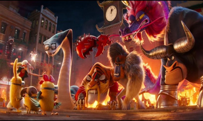 Minions The Rise of Gru Final Battle - Knuckles fights the Vicious 6 with the Minions to save Gru HD