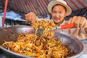 Street Food in Mongolia!! DANGEROUS Soviet Milk Can Mutton!!