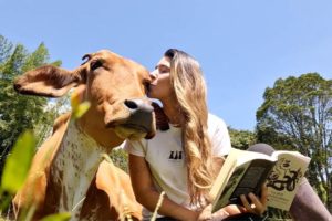 Woman Has Close Friendship With Pet Cow