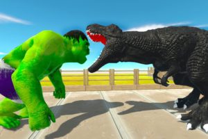 HULK GORO vs DARK T-REX OASIS DEATH RUN - Animal Revolt Battle Simulator