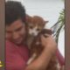 Man rescues cat from Hurricane Ian
