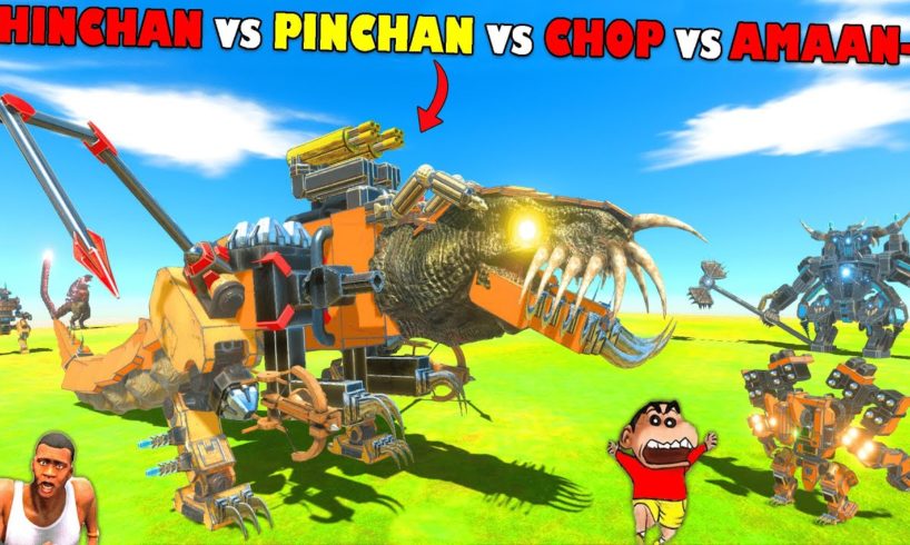 PINCHAN vs SHINCHAN and CHOP and AMAAN-T in Animal Revolt Battle Simulator Dinosaur Game in hindi