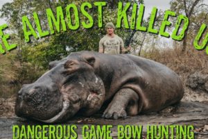 DANGEROUS HIPPO BOW HUNTING.. I ALMOST DIED!!