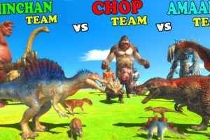 EXTREME Fight Between SHINCHAN vs CHOP vs AMAAN-T in Animal Revolt Battle Simulator | Dino GAMING