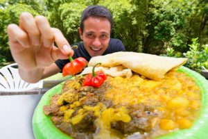 King of Curry Goat & Duck!! FAVORITE FOODS in Trinidad & Tobago - Caura River Lime!!