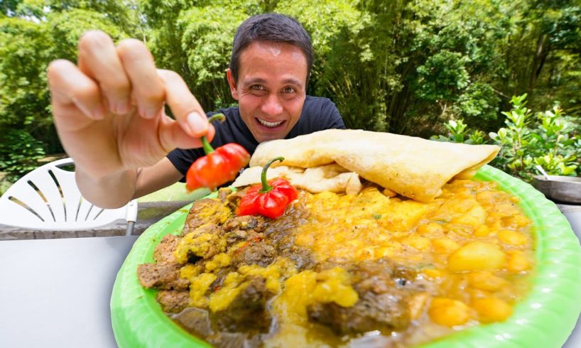 King of Curry Goat & Duck!! FAVORITE FOODS in Trinidad & Tobago - Caura River Lime!!