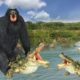 Mighty Gorilla Vs Crocodile Fight in River to save animals in Forest - Animal Fights