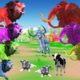 10 Zombie Lions vs 10 Zombie Mammoths Fight Cartoon Cow Rescue By Woolly Mammoth Wild Animal Revolt