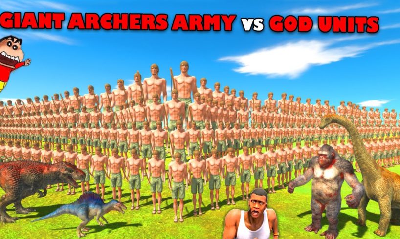 50 ARCHERS ARMY Fights EVERY GOD UNIT in Animal Revolt Battle Simulator with SHINCHAN and CHOP