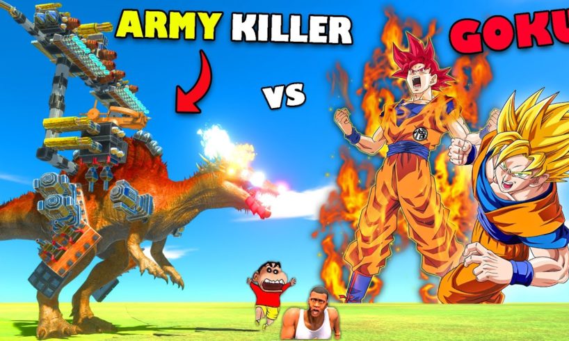 ARMY KILLER vs EVERY GOKU UNIT in Animal Revolt Battle Simulator | SHINCHAN and CHOP with AMAAN-T