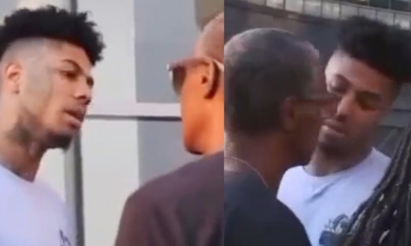 Chrisean Rock Dad Runs Up And Hit Blueface "Keep Your Hands Off My Daughter