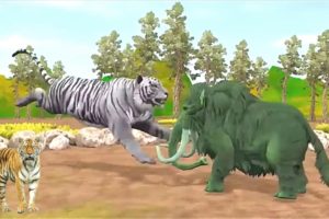 Elephant mammoth vs zombie Tiger Fight | Epic Animal Fights