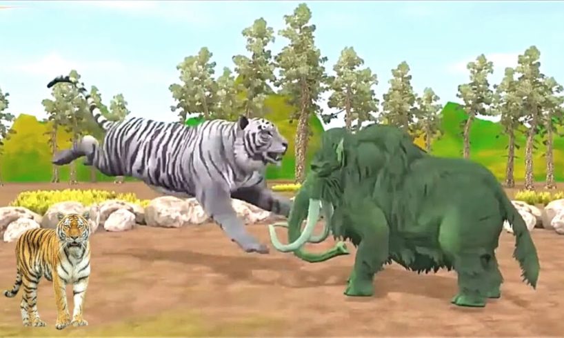 Elephant mammoth vs zombie Tiger Fight | Epic Animal Fights