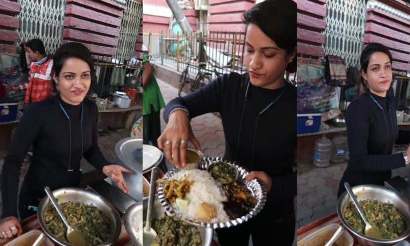 Hardworking Lady Doing Her Father's Business - Selling Rice Thali 40 Rs/ Only
