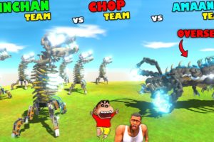 SHINCHAN and CHOP UPGRADED TEAM vs AMAAN TEAM in Animal Revolt Battle Simulator | Dinosaur Game
