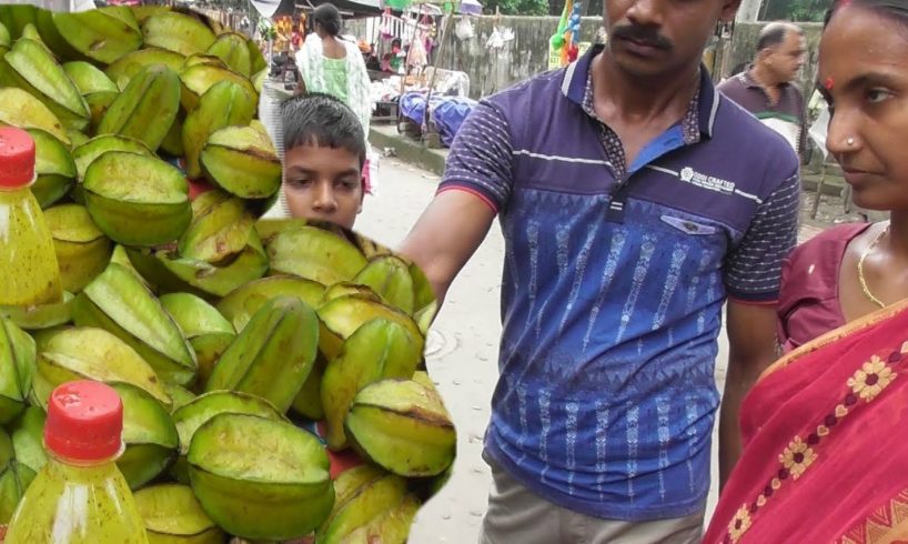 Wow What a Taste Sour Hot Sweet | Star Fruit ( Kamranga )Mixture | Indian Street Food Kolkata