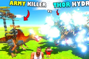 ARMY KILLER vs THOR HYDRA (FINAL BATTLE) in Animal Revolt Battle Simulator | SHINCHAN vs AMAAN TEAM