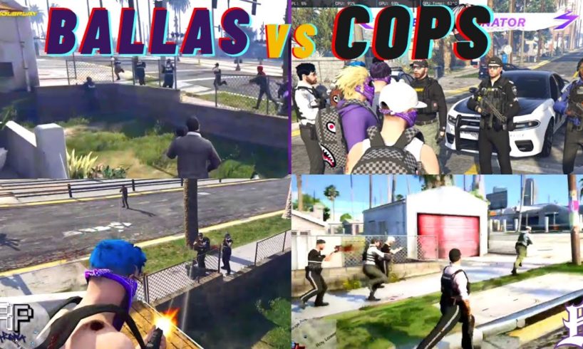 Ballas Hood Fight Vs LSPD | *Multi POV | VLTRP #vlt #vltrp