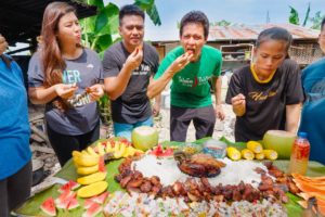 Boodle Fight!! VILLAGE FOOD in Philippines - Unforgettable Filipino Food!!