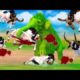 Cow Cartoon , Giant Bulls vs Zombie Mammoth Elephant Animal Fight | Mammoth Rescue Cow from Bulls