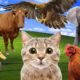 Cute little animals - Dog, cat, chicken, elephant, cow, duck  - Animal sounds for sleep