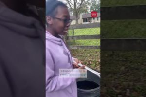 Girl Rescues Owl Stuck in Water Bin | Everyday Heroes