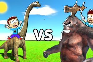 Gorilla Shiva Team vs Titanosaurs Kanzo Team | Animal Revolt Battle Simulator