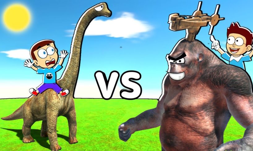 Gorilla Shiva Team vs Titanosaurs Kanzo Team | Animal Revolt Battle Simulator