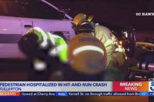 Pedestrian hospitalized after Fullerton hit-and-run