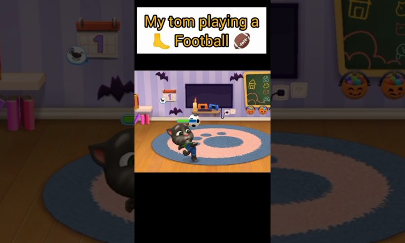 my tom playing a football 🦶 #shorts #youtubeshorts #talkingtom #viral #animals #tom #tiktok #pubg