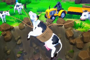 Cows Farm Escape - Gorilla Rescues Cows from Giant Pit | Funny Animals 3d Cartoons 2022 Compilation